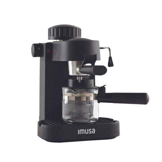 Brew Barista-Quality Coffee at Home! ☕️✨ 4-Cup Electric Espresso/Cappuccino Maker - 800 Watts, Sleek Black Design!