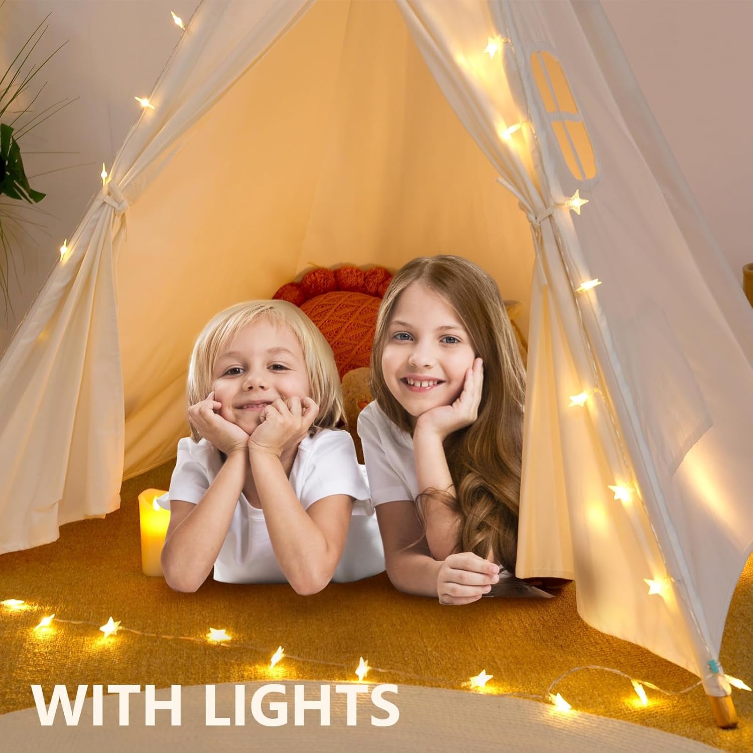 "✨ Adventure Awaits! 🌟 Let your little ones explore with our Natural Canvas Teepee Tent! Perfect for indoor & outdoor fun! 🏕️🎉 #KidsPlay #ToysForKids #TeeepeeTent"
