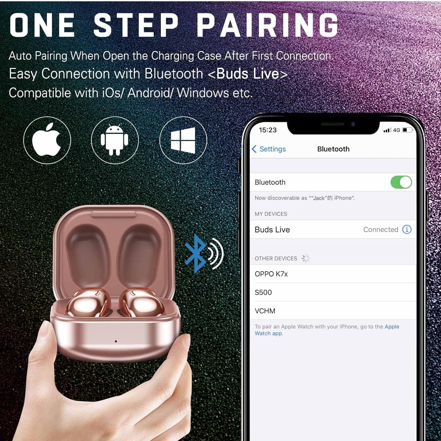 Street Buds Live - True Wireless Earbuds W/Hands Free Controls (Wireless Charging Case Included) - Rose Gold