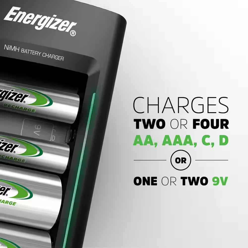 Efficient Energizer Recharge Value Charger for AA and AAA NiMH Batteries - Fast and Safe Charging Solution