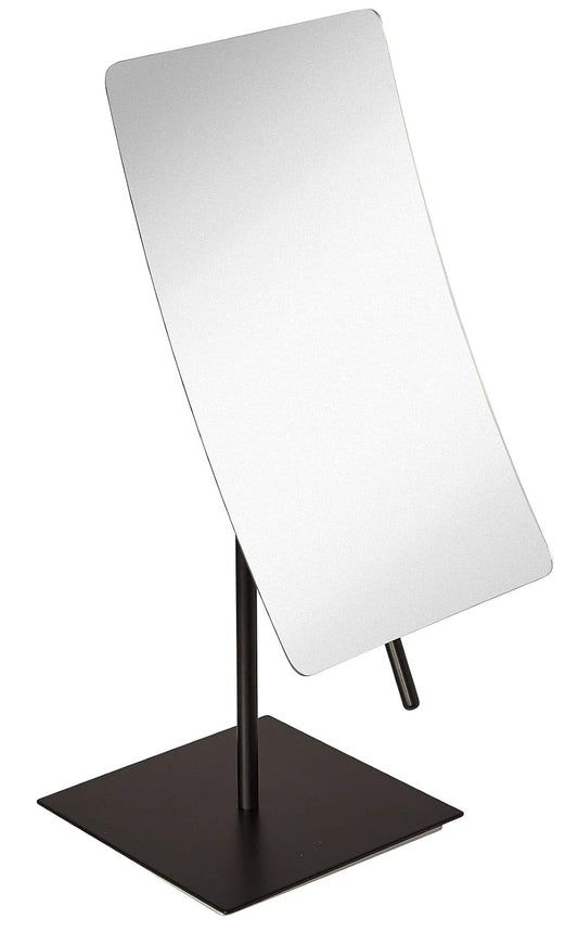 5X Magnified Premium Modern Rectangle Vanity Makeup Mirror | Portable Matte Black Contemporary Finish | Adjustable Easy Positioning | Best Luxury Quality Magnifying Beauty Mirror