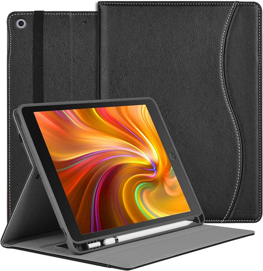 "Stylish & Functional: Leather Folio Case for iPad 9th/8th/7th Gen! 📱✨ Multiple Viewing Angles, Pencil Holder & Auto Sleep/Wake Feature! 🖊️🛡️ #iPadCase #TechStyle"