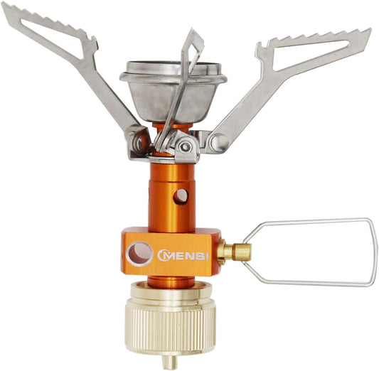 New Outdoor Backpack Gas Portable Camping Pocket Stove with 1LB Propane Bottle Tank Adapter (Orange)