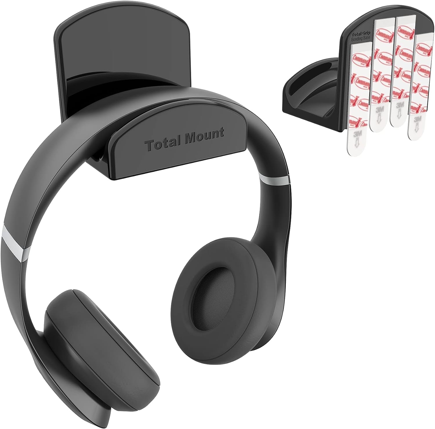 🎧 Keep Your Space Tidy! Studio-Grade Black Headphone Holder - No Screws or Damage, Just Hang & Go! 🖤✨ #HeadphoneHolder #HomeOrganization