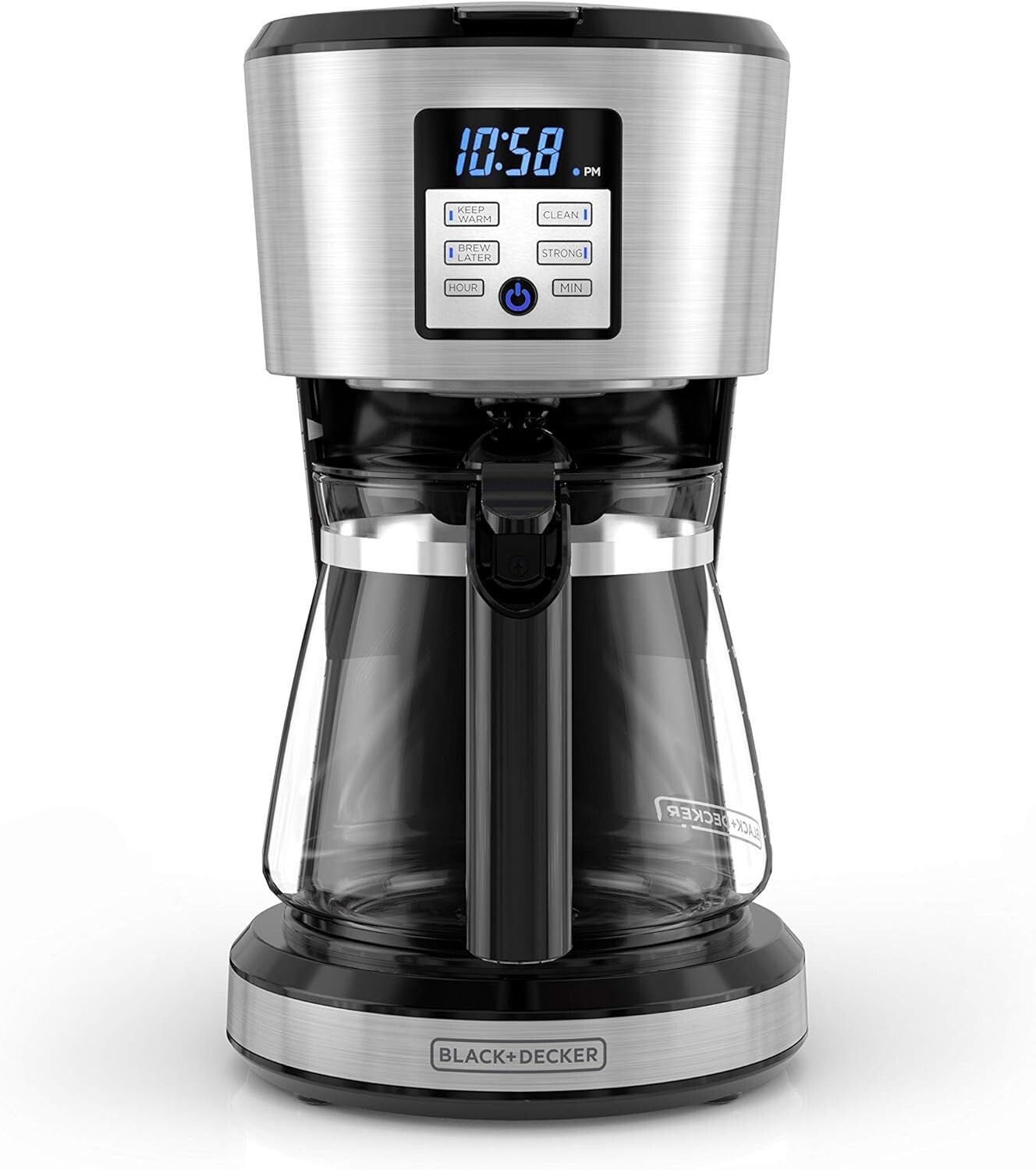 Experience Bold Flavor with the Programmable 12-Cup Coffee Maker Featuring Exclusive Vortex Technology in Sleek Silver