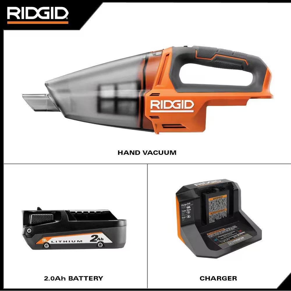 Powerful 18V Cordless Hand Vacuum Kit with Long-Lasting Battery and Versatile Attachments