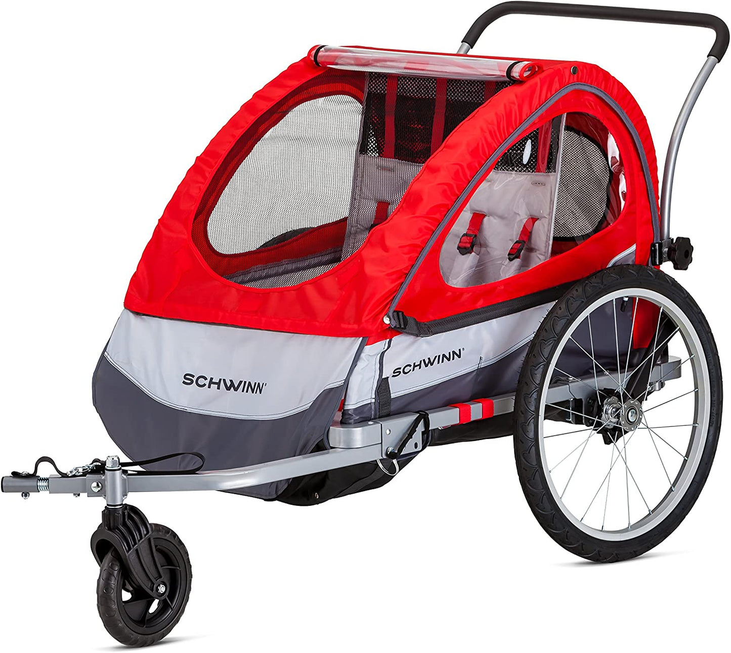 🌟 Ready for Adventure? 🚴‍♂️ Meet the Joyrider Echo & Trailblazer Child Bike Trailer!🛡️ Choose single or double seats, smooth rides with 16/20" air-filled tires! 🐞 Includes bug screen & weather shield! #FamilyFun #BikeAdventures