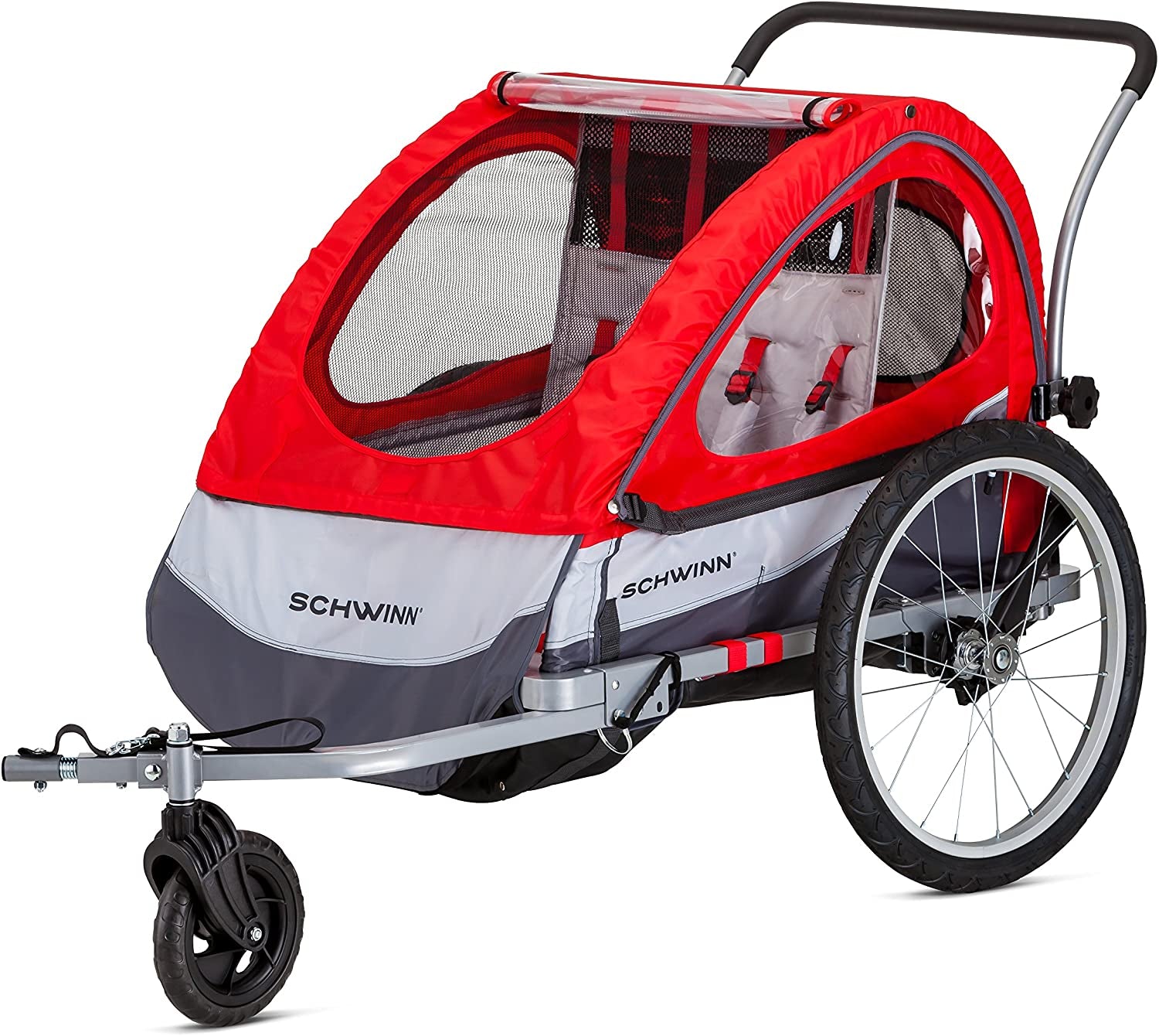 🌟 Ready for Adventure? 🚴‍♂️ Meet the Joyrider Echo & Trailblazer Child Bike Trailer!🛡️ Choose single or double seats, smooth rides with 16/20" air-filled tires! 🐞 Includes bug screen & weather shield! #FamilyFun #BikeAdventures
