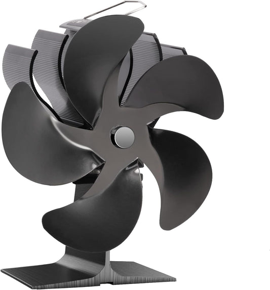 Wood Stove Fan Heat Powered, 5 Blades Non Electric Ecofan, Thermoelectric Fireplace Cocoon Fans for Log/Wood/Pellet Buring Stoves, save Fuel&Efficient Heat Transfer