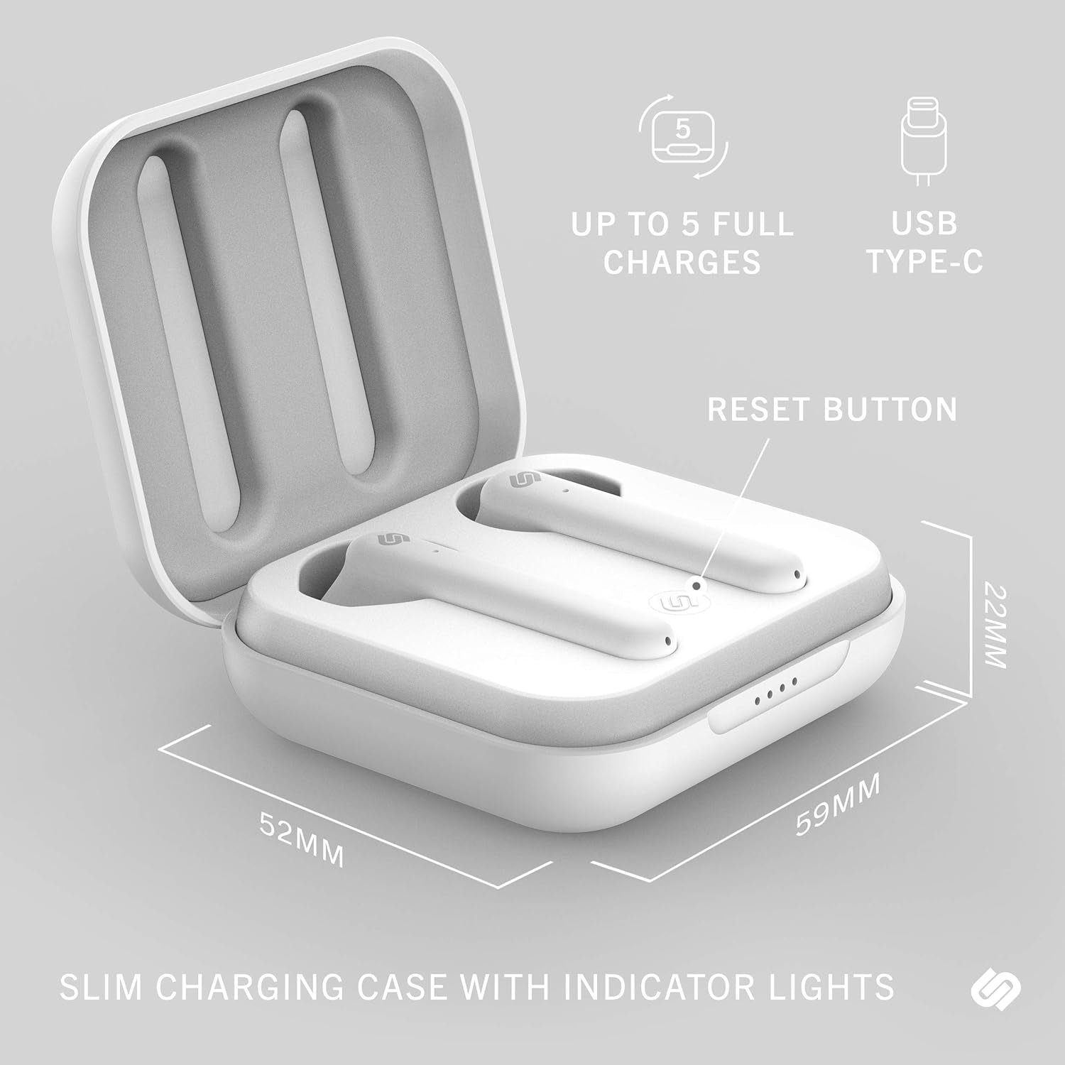 True Wireless Earbuds - over 20 Hours Playtime, IPX4 Waterproof Earphones, Bluetooth 5.0 Headphones, Touch Controls & Enhanced Microphone for Clear Calling, Stockholm Plus, Fluffy Cloud