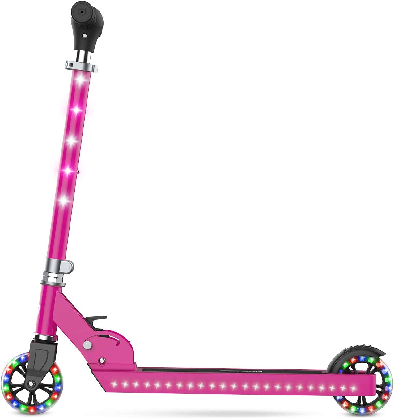 "🌟 Zoom into fun, Light it Up, with the Jupiter Kick Scooter! 🌈 Perfect for kids, this lightweight, collapsible ride features dazzling RGB lights on the stem, wheels, and deck. Get ready to roll in style! 🛴✨ #KidApproved #ScooterLife"
