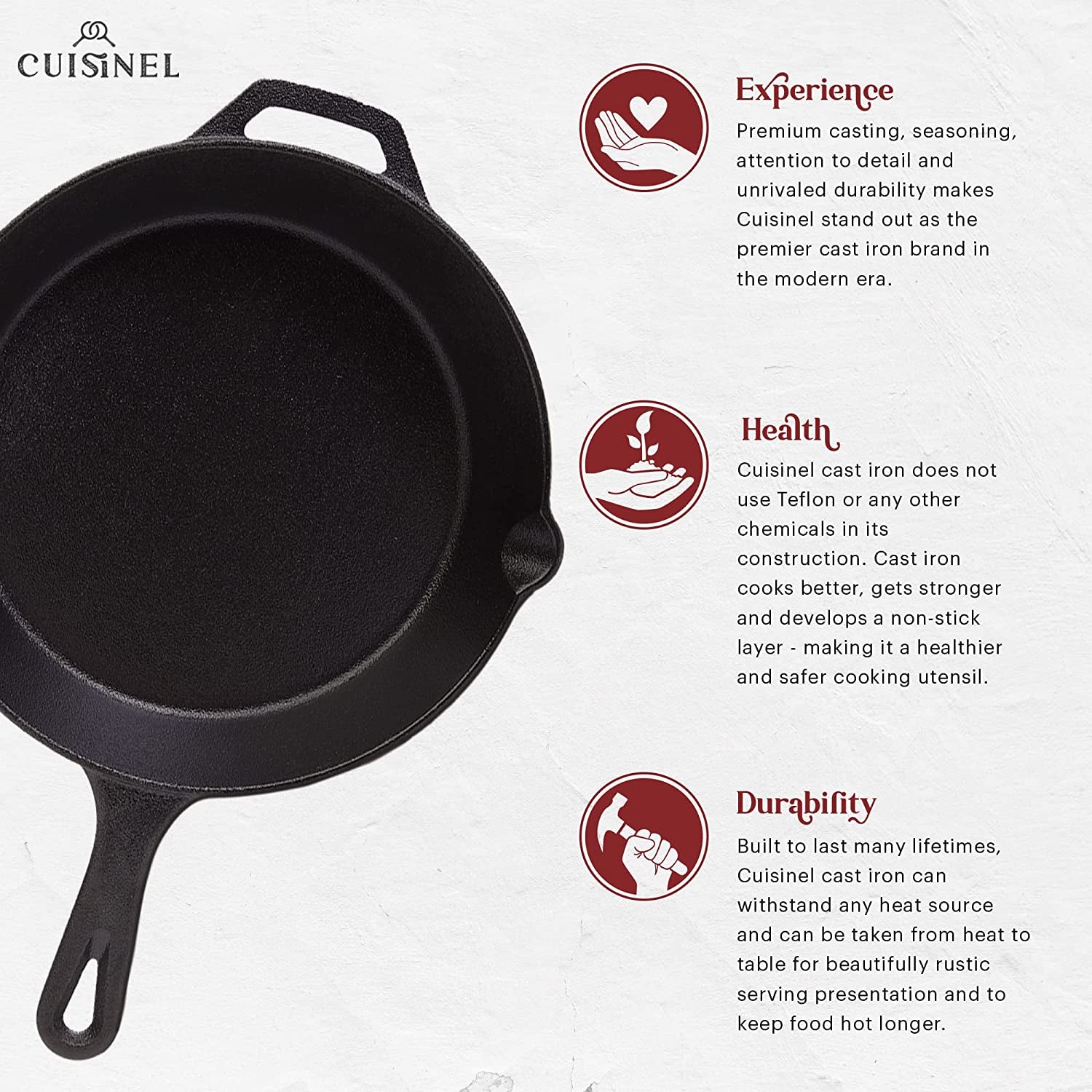 "Ultimate Cast Iron Skillets Set - Pre-Seasoned 12", 10", & 8" Frying Pans with Silicone Grip Covers - Versatile Cookware for Indoor/Outdoor Cooking, BBQ, Oven, and More!"