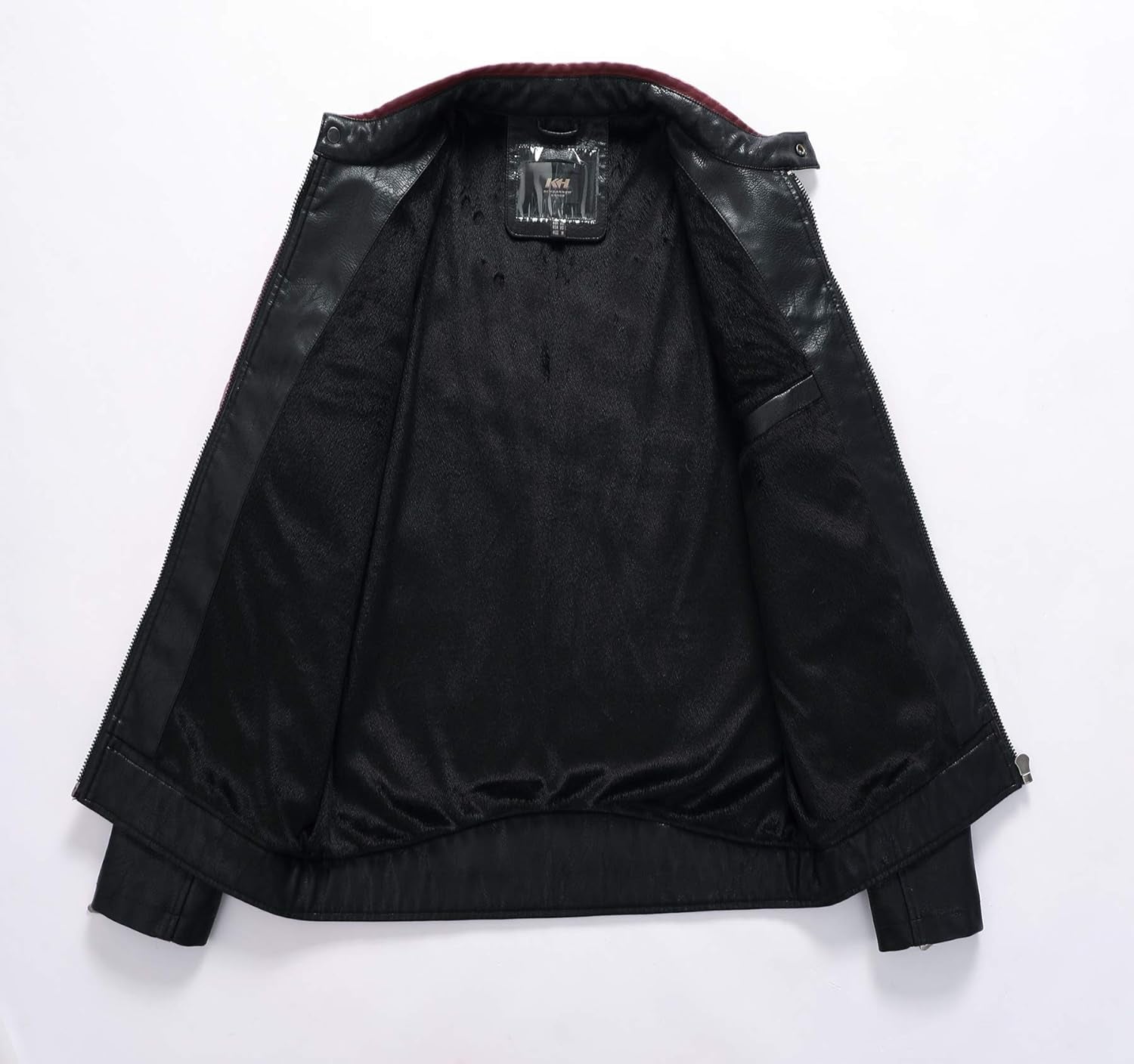 Stand-Up Collar Men'S Motorcycle Leather Motorcycle Racing Suit Color-Blocking PU Simulation Leather Jacket