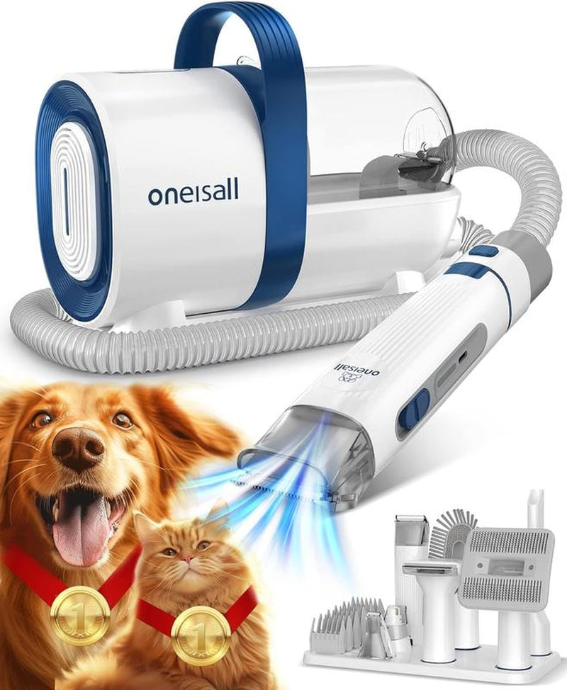 Transform Your Pet's Grooming Routine with the Oneisall Dog Hair Vacuum & Grooming Kit - Complete with Clipper, Nail Grinder, and 7 Essential Tools!