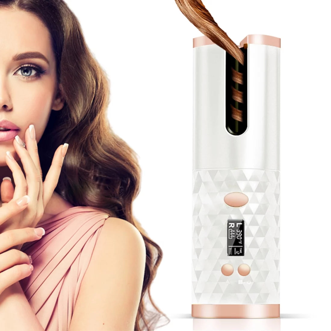 Revolutionary Cordless Automatic Hair Curler - USB Rechargeable, Portable Curling Wand for Effortless Curls Anywhere