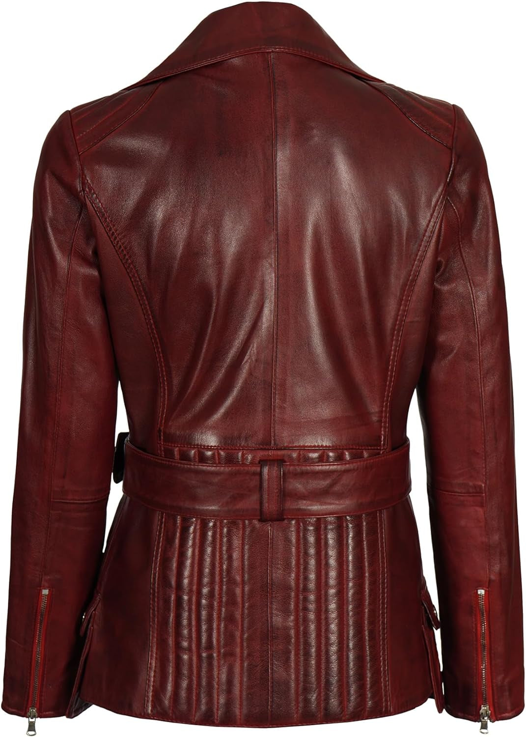 Womens Motorcycle Jackets - Distressed Leather Jacket| [1302172] Victoria, S