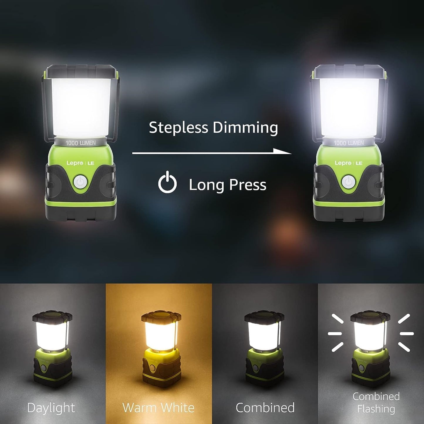 "🌟 Illuminate Your Adventures! 🌟 Discover the LE 1000LM Battery-Powered LED Camping Lantern - Your Ultimate Waterproof Companion with 4 Light Modes! Perfect for Camping, Hiking, Emergencies & More! 🚀🔦 #CampingEssentials #OutdoorGear"