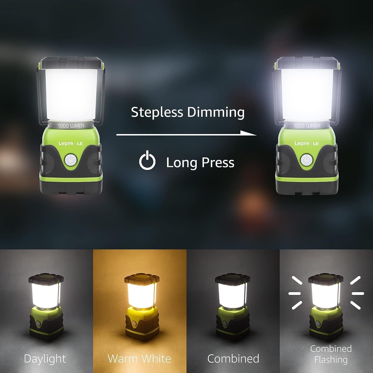 "🌟 Illuminate Your Adventures! 🌟 Discover the LE 1000LM Battery-Powered LED Camping Lantern - Your Ultimate Waterproof Companion with 4 Light Modes! Perfect for Camping, Hiking, Emergencies & More! 🚀🔦 #CampingEssentials #OutdoorGear"