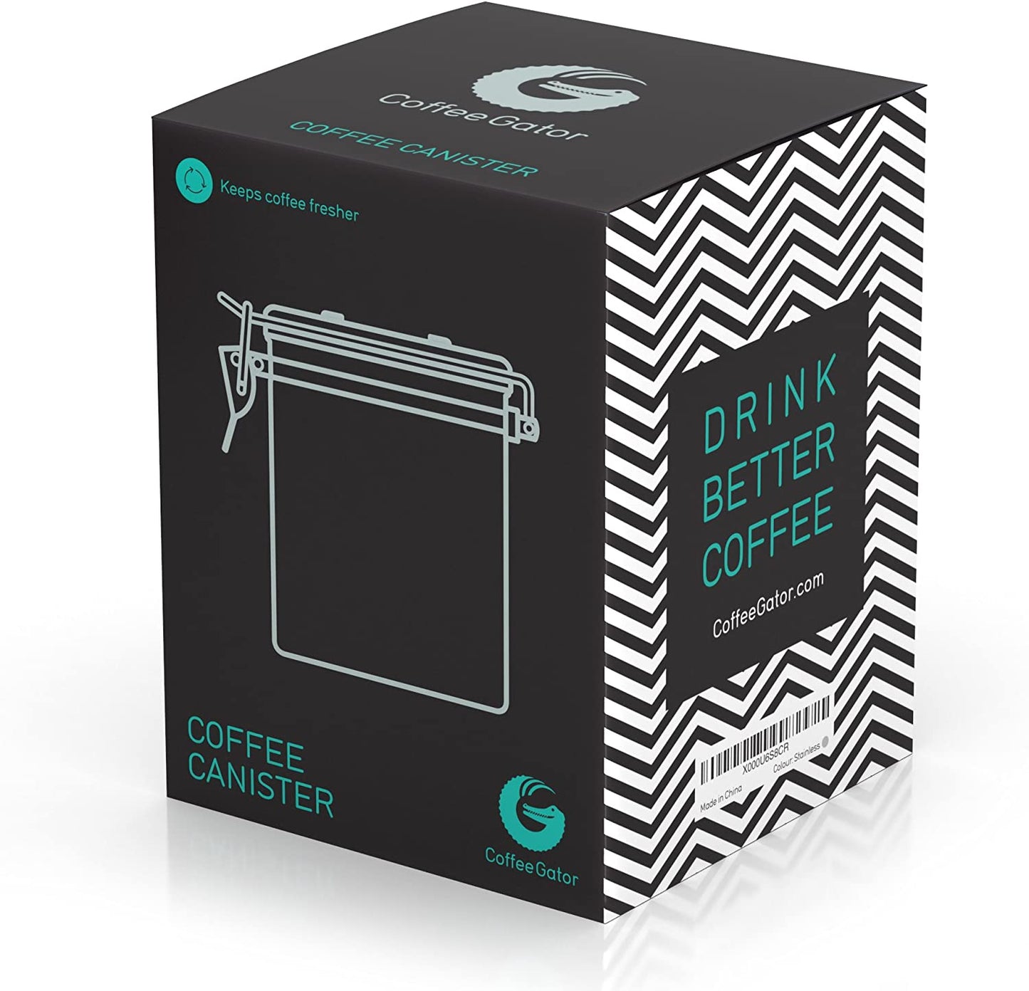 Premium Airtight Coffee Canister - 16oz Stainless Steel & 4oz Borosilicate Glass with Date Tracker & Scoop for Fresh Beans, Ground Coffee, Sugar, Tea, & Cookies