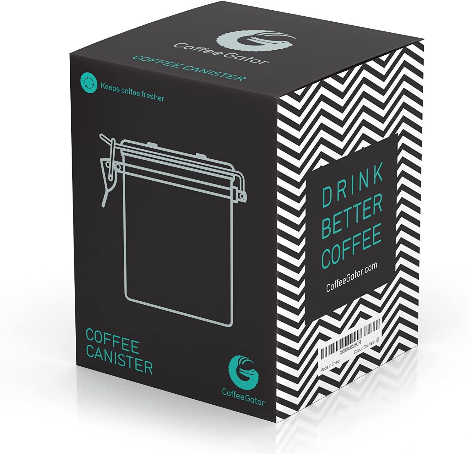 Premium Airtight Coffee Canister - 16oz Stainless Steel & 4oz Borosilicate Glass with Date Tracker & Scoop for Fresh Beans, Ground Coffee, Sugar, Tea, & Cookies