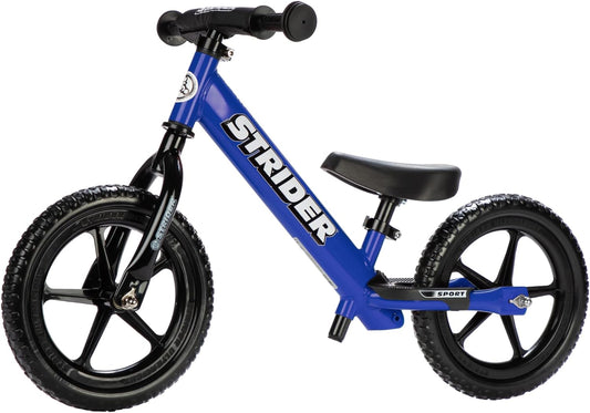 12” Sport Bike - No Pedal Balance Bicycle for Kids 1 to 4 Years - Includes Safety Pad, Padded Seat, Mini Grips & Flat-Free Tires - Tool-Free Assembly & Adjustments