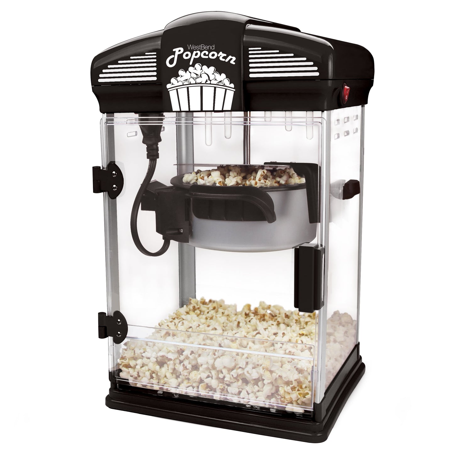 82515B Hot Oil Theater Style Popper Machine with Nonstick Kettle Includes Measuring Cup Oil and Popcorn Scoop, 4-Ounce, Black