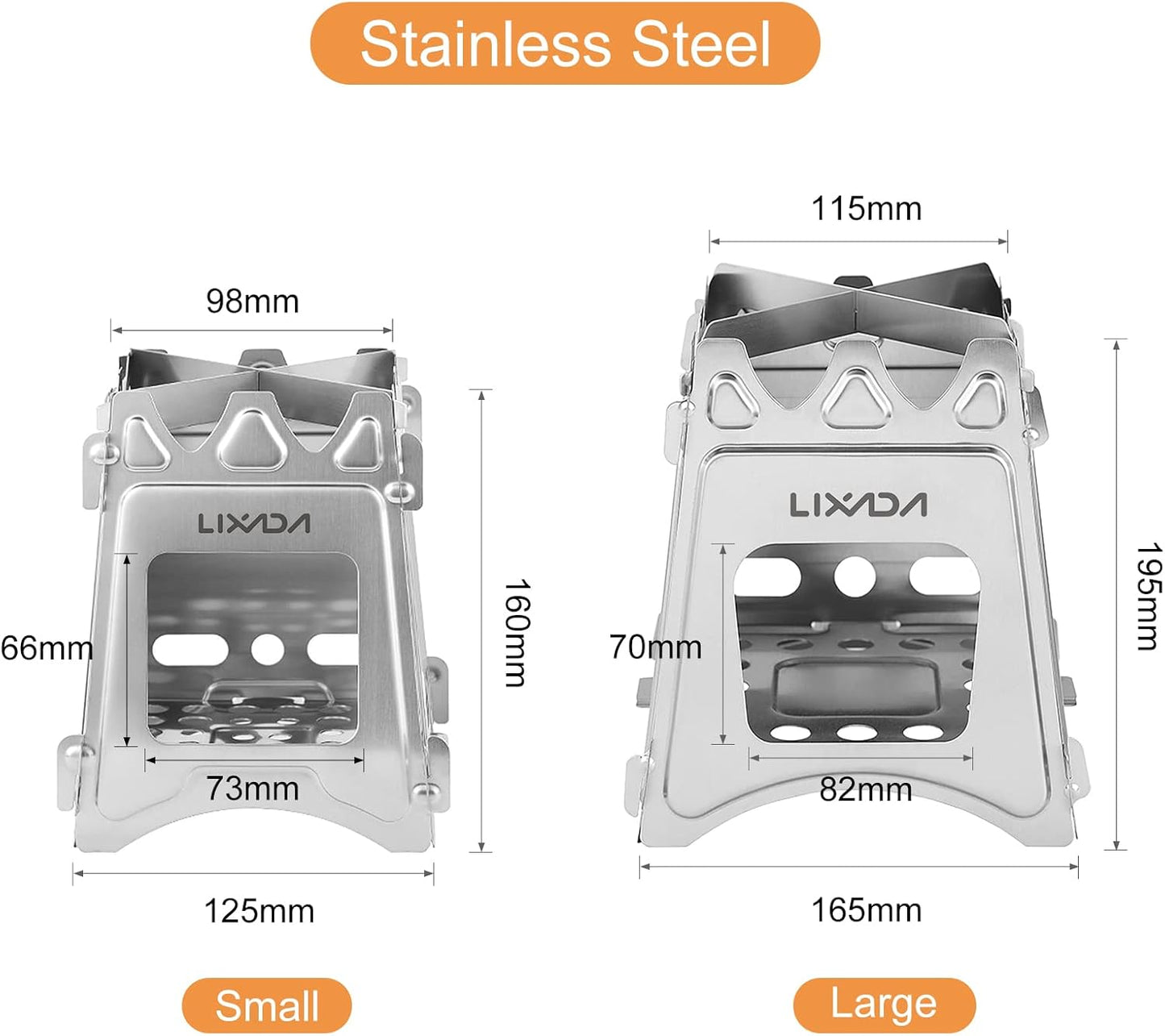 Camping Stove Titanium Wood Burning Stoves Portable Backpacking Stove with Min Titanium Alcohol Stove with Collapsible Bellow for Outdoor Camping Hiking Backpacking Picnic BBQ