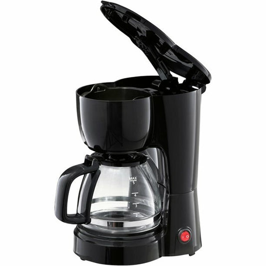 Brew Your Perfect Morning: 5-Cup Black Coffee Maker with Auto Keep Warm Feature and Removable Filter Basket