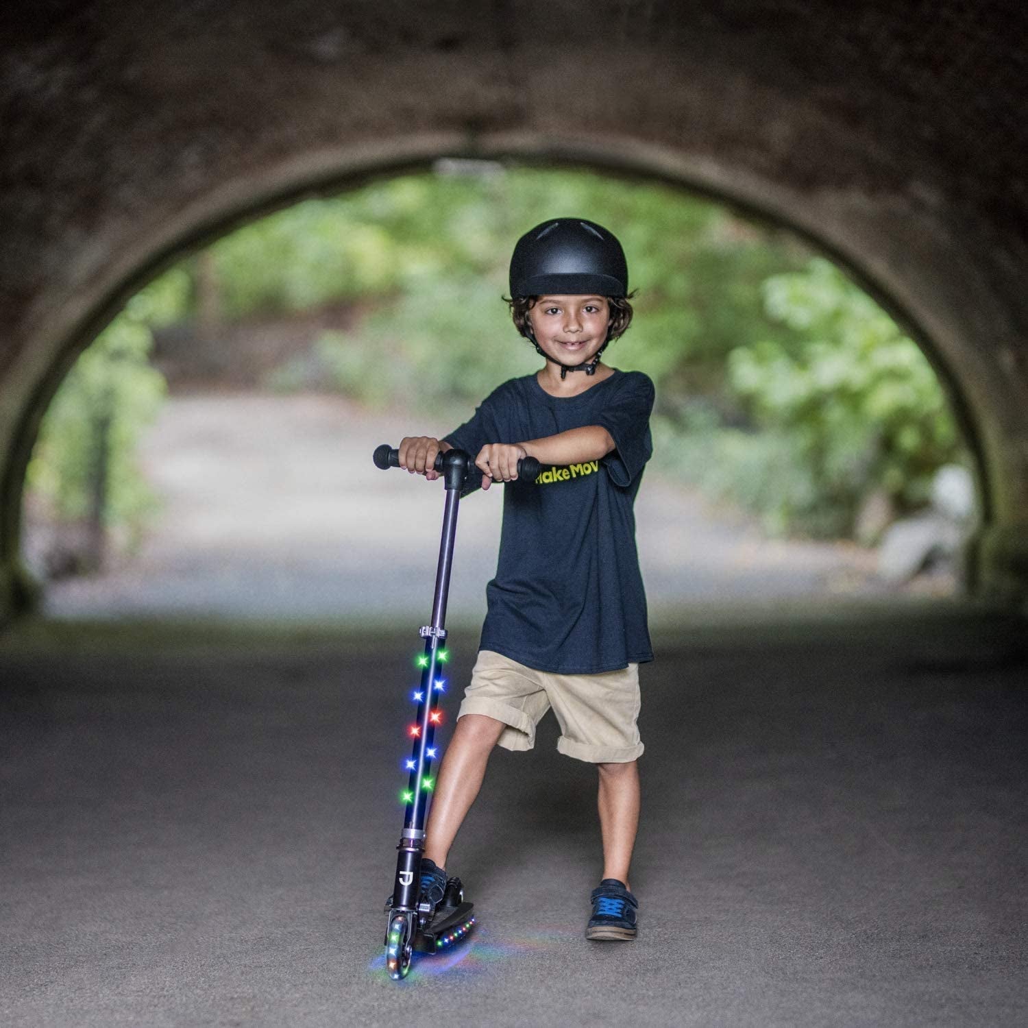 "🌟 Zoom into fun, Light it Up, with the Jupiter Kick Scooter! 🌈 Perfect for kids, this lightweight, collapsible ride features dazzling RGB lights on the stem, wheels, and deck. Get ready to roll in style! 🛴✨ #KidApproved #ScooterLife"