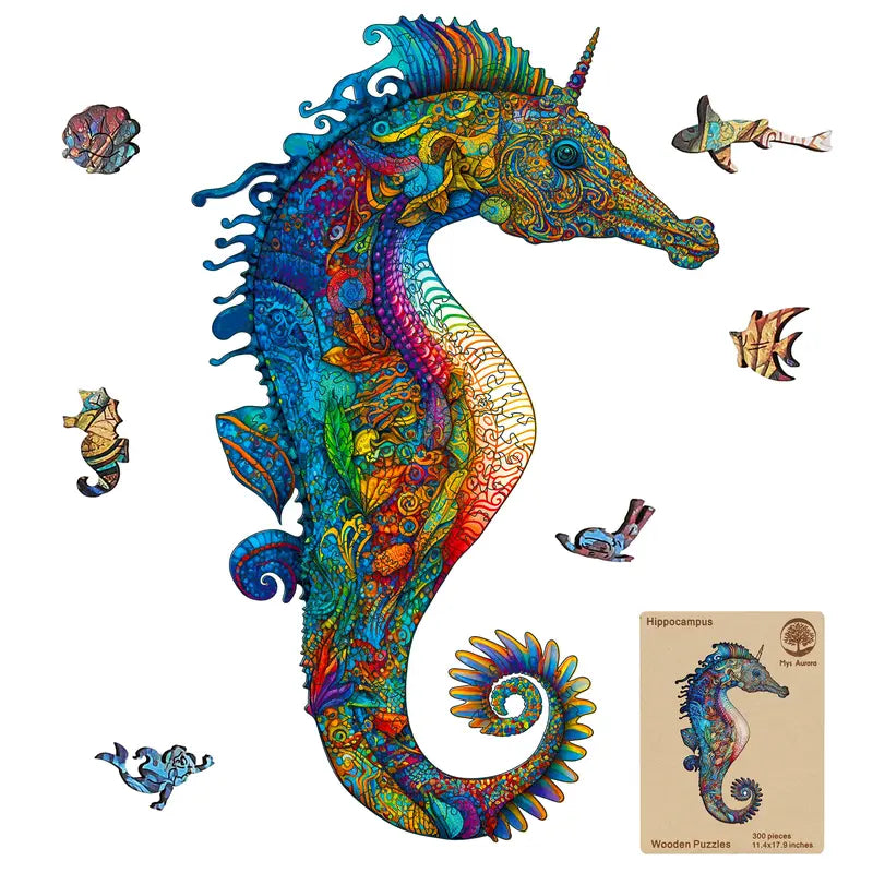 Snake Eye Mys Aurora Wooden Jigsaw Puzzle for Kids and Adults 200 500 Pcs Unique Shape Nice Box Packing Fun Challenging Brain Exercise Family Game Creative Gift for Friends Parents Grandparents Multicoloured