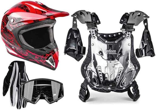 Get all this and save money!  Adult Offroad Helmet Goggles Gloves Chest Protector GEAR COMBO Motocross Dirt Bike