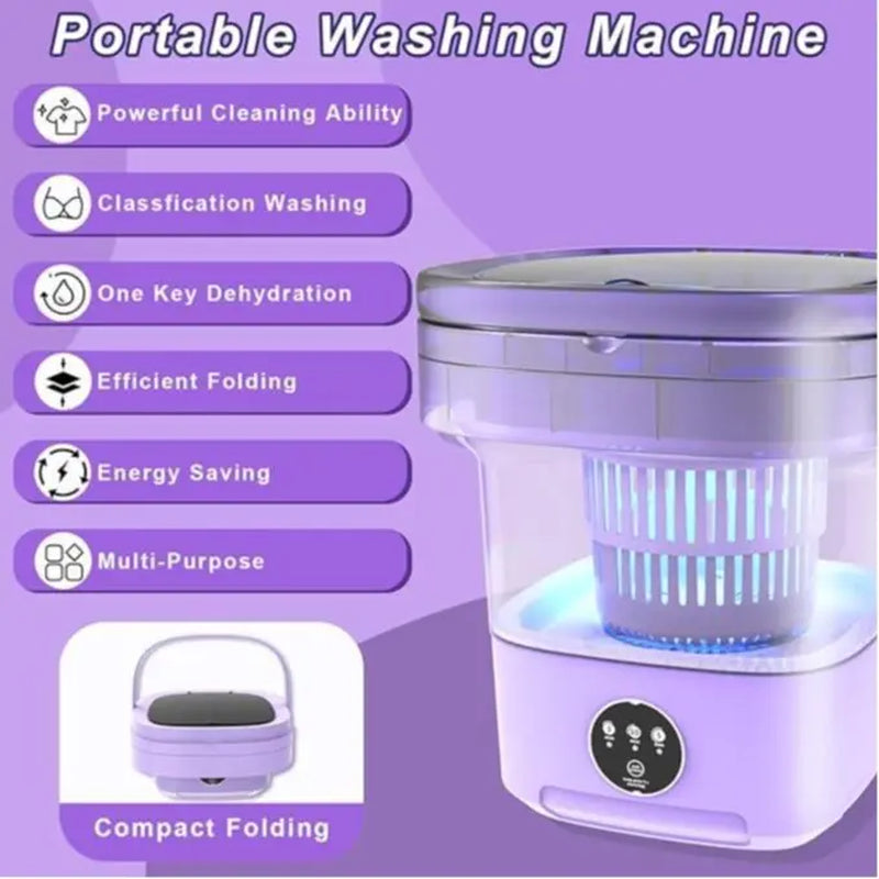 Portable Foldable Washing Machine, Mini Washing Machine, Underwear, Baby Clothes and Other Small Clothes for Deep Cleaning. Suitable for Apartments, Dormitories, Hotels.