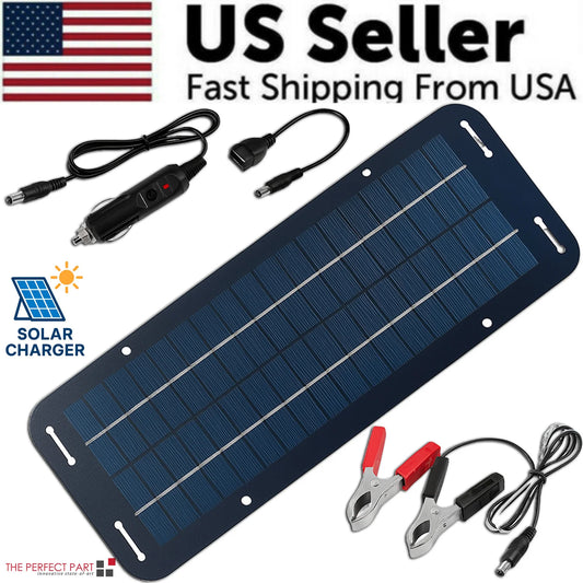 30W High-Efficiency Solar Panel Kit - 12V Trickle Charger for Boats, Cars, and RVs