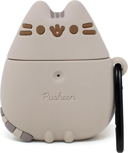 🐾✨ Adorable Pusheen Silicone Case for AirPods 1/2! 🐱🎧 Comes with a carabiner clip & is wireless charging compatible! Perfect for keeping your AirPods safe in style! 💖 #Pusheen #AirPods #CuteAccessories
