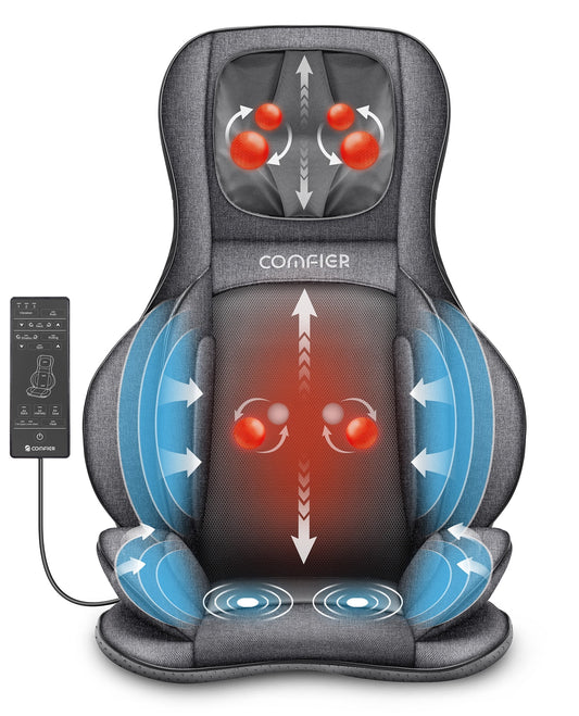 Neck Back Massager with Heat, Electric Kneading Massage Chair Pad, Air Compression Seat Cushion Massagers