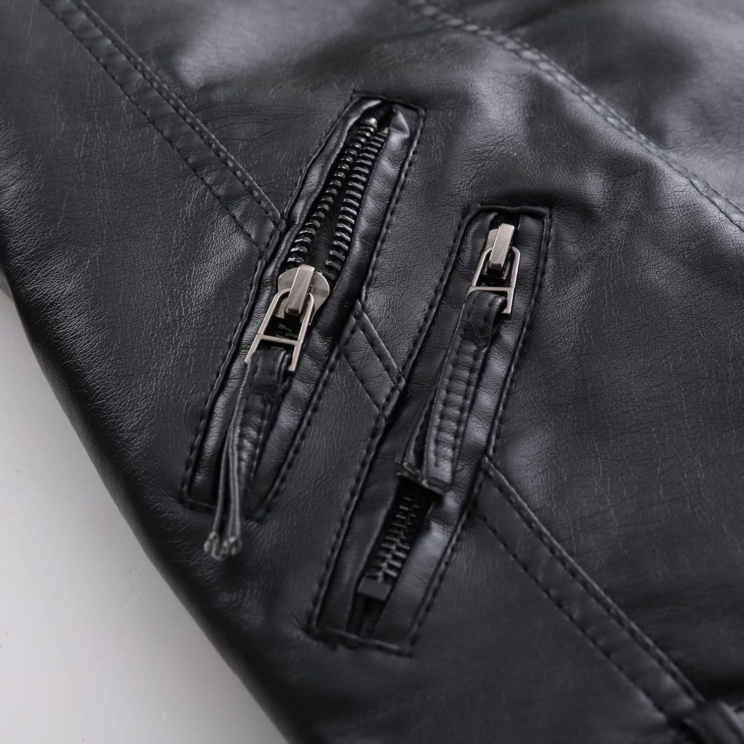 Boys Spring Faux Leather Moto Jackets Kids Zipper Fall Coats Outerwear