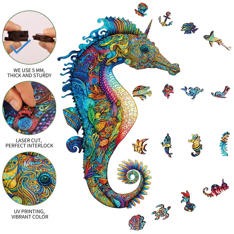 Snake Eye Mys Aurora Wooden Jigsaw Puzzle for Kids and Adults 200 500 Pcs Unique Shape Nice Box Packing Fun Challenging Brain Exercise Family Game Creative Gift for Friends Parents Grandparents Multicoloured