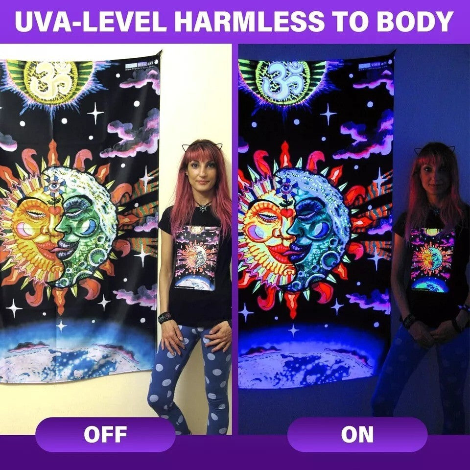 Illuminate Your Glow Parties with Our Rechargeable Black Light - 395Nm Battery Powered for Ultimate Fun!