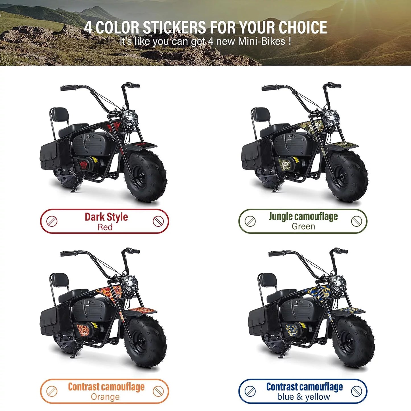 Powered Motorcycle Mini Bike for Kids, 36V Battery,1000W Motor Electric Dirt Bike, Camo