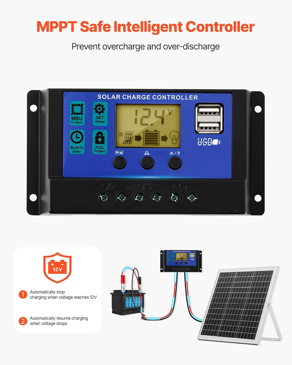 Power Up Your Adventures with the 20W 12V Solar Panel Battery Charger - Efficient, Reliable, and Weatherproof!