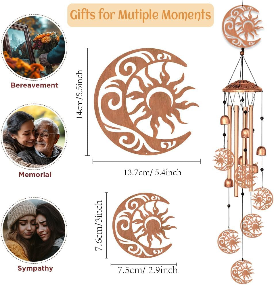 Enchanting Sun and Moon Wind Chimes - Perfect for Your Garden, Patio, or Home Decor