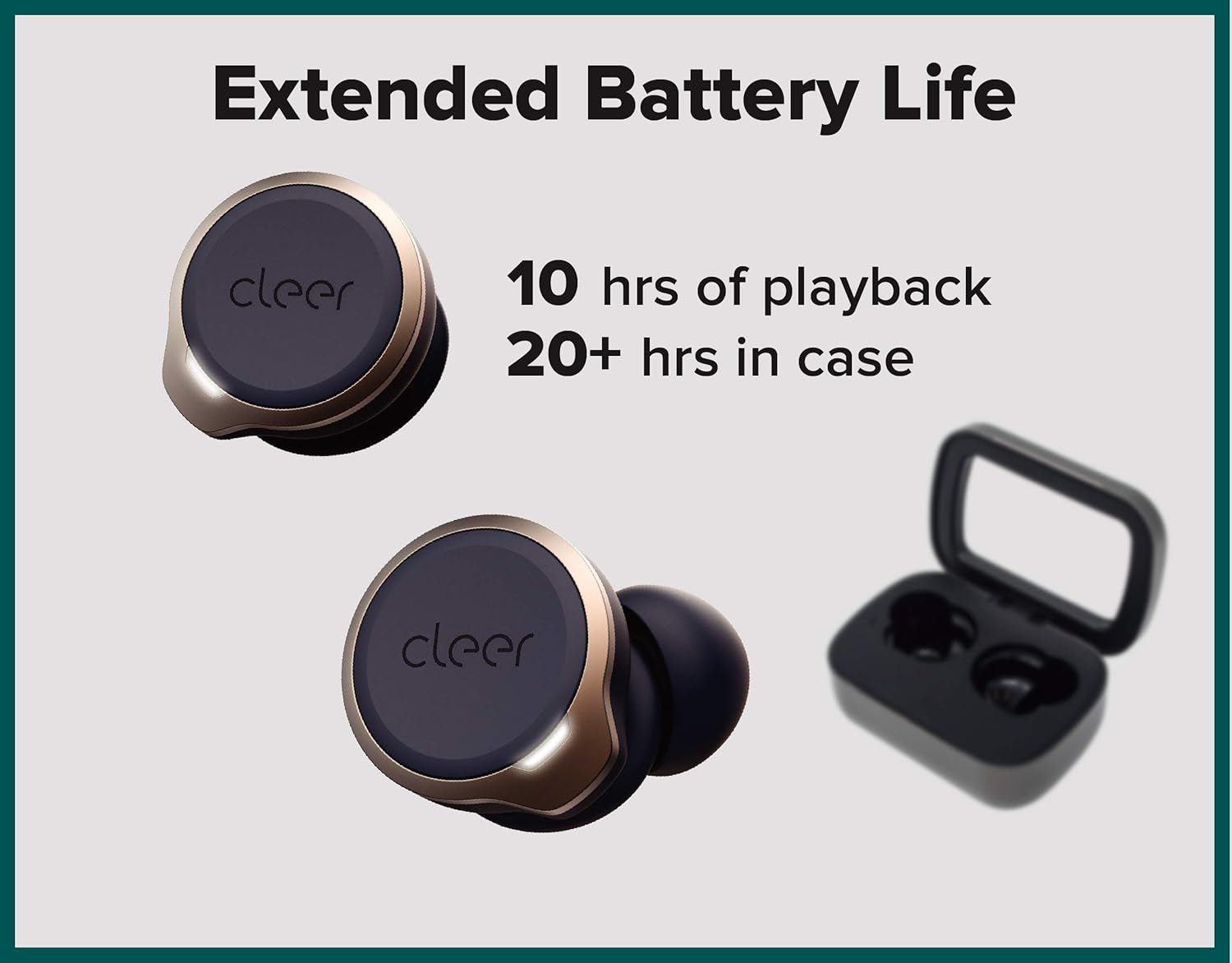 Audio Ally Plus, True Wireless Hybrid Noise Cancelling Earbuds with 30 Hour Battery, Water Resistant, Music & Calls (Navy)