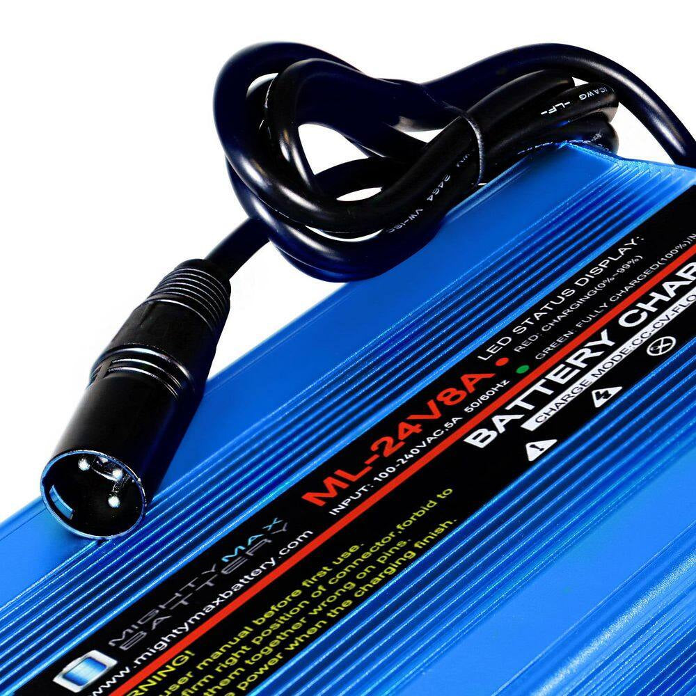 Power Up Your Mobility: 24-Volt 8 Amp Automatic Smart Battery Charger for Safe and Efficient Charging