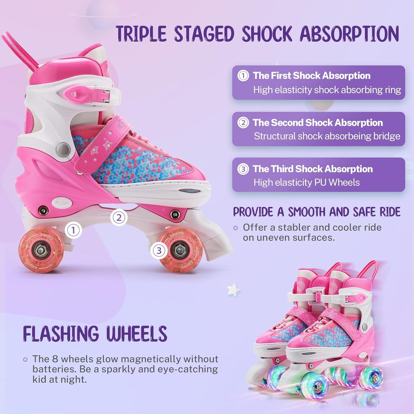 ✨ Light Up Your Fun! 🌟 Adjustable Roller Skates for Kids & Adults - Perfect for Indoor & Outdoor Adventures! 🛼💖 #RollerSkating #FunOnWheels
