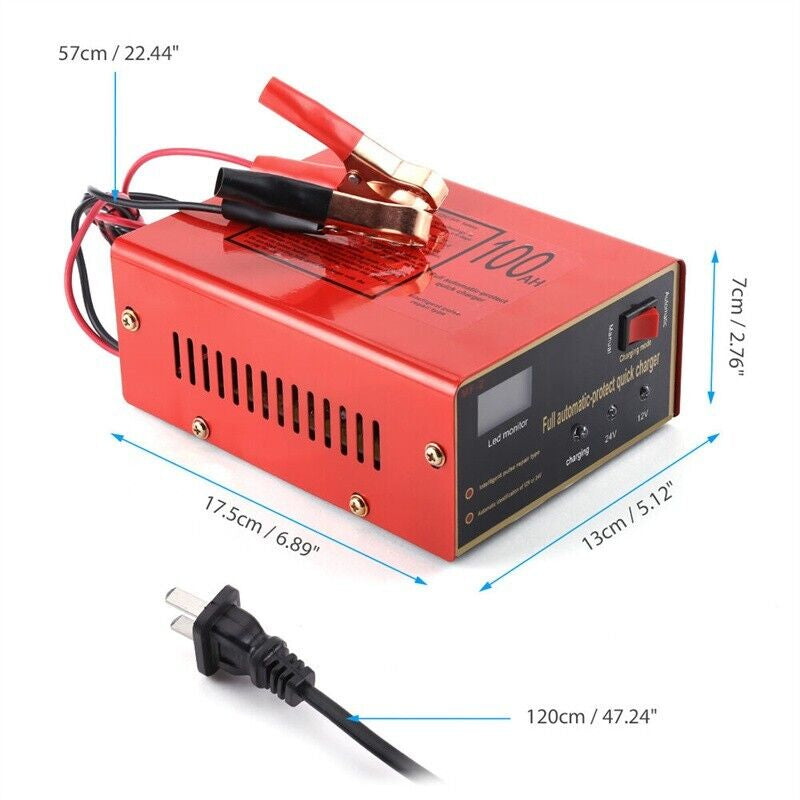 Power Up Your Electric Car with Our Maintenance-Free 12V/24V Battery Charger - 10A, 140W Output for Ultimate Convenience