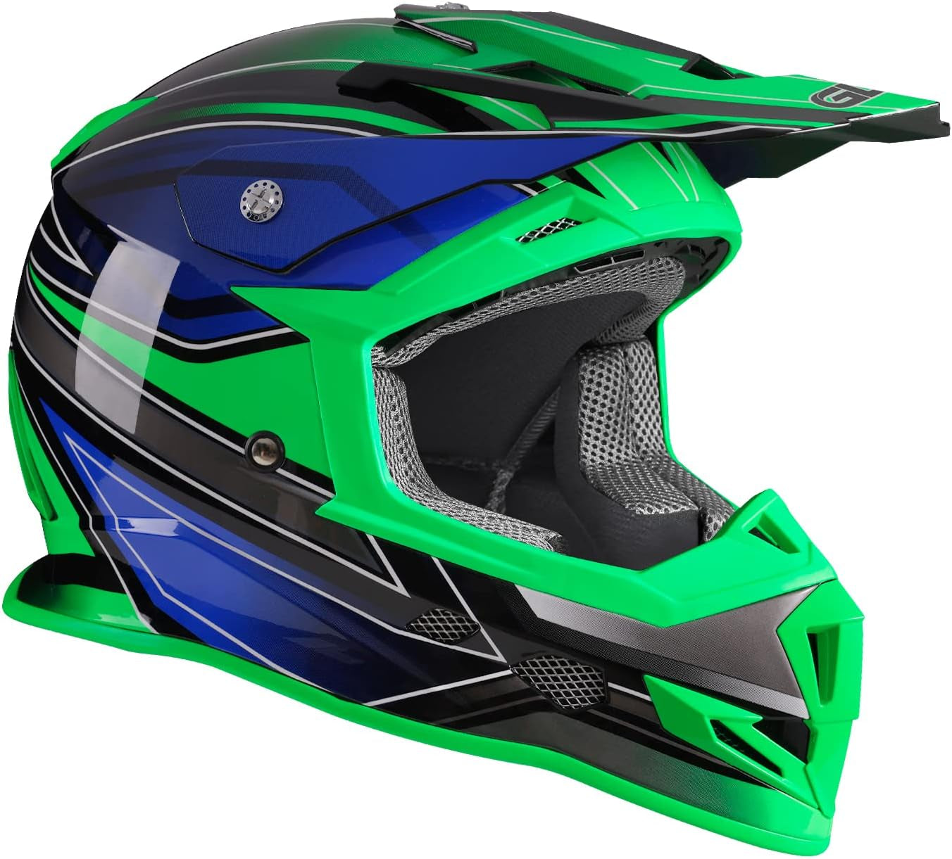 GX23 Dirt Bike Off-Road Motocross ATV Motorcycle Full Face Helmet for Men Women, DOT Approved (Sear Green, Large)