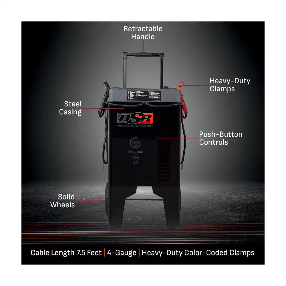Unleash Power with the DSR Proseries 250A Automatic Car Battery Charger & Engine Starter for 12V Vehicles