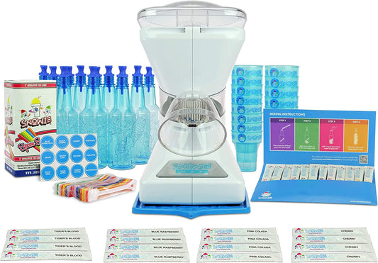 Treat to the max with the Little Max Snow Cone Machine- Summer fun year round! -Premium Shaved Ice Maker, with Powder Sticks Syrup Mix, Entrepreneur Kit