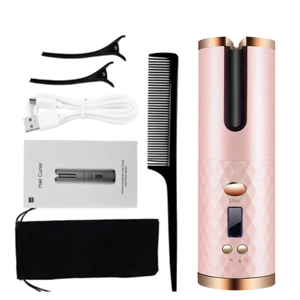 Revolutionary Cordless Automatic Hair Curler - Portable, USB Rechargeable, and Effortlessly Creates Stunning Curls Anywhere!