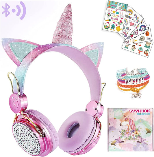 🎧✨ Magical Unicorn Bluetooth Headphones for Kids! Perfect for Girls & Boys 🎉🎁 Wireless Cat Design, Ideal for Smartphones, Tablets, & More! 🎈🎂 Great Gift for Birthdays & Christmas! 🦄💖